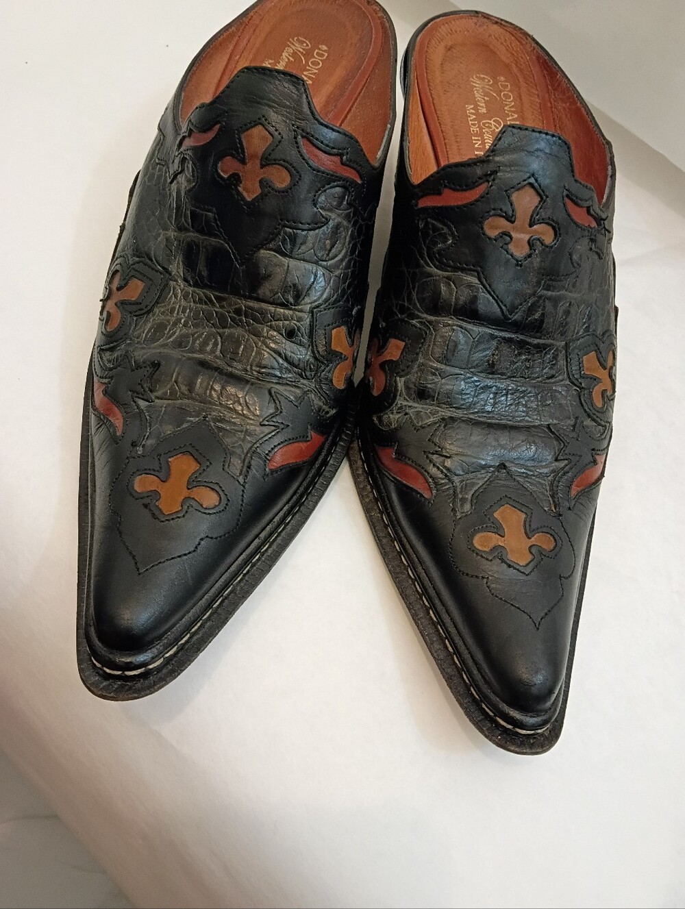 Donald Pliner Croc Effect Made In Italy Mule Women's Size 7.5 - Picture 12 of 15